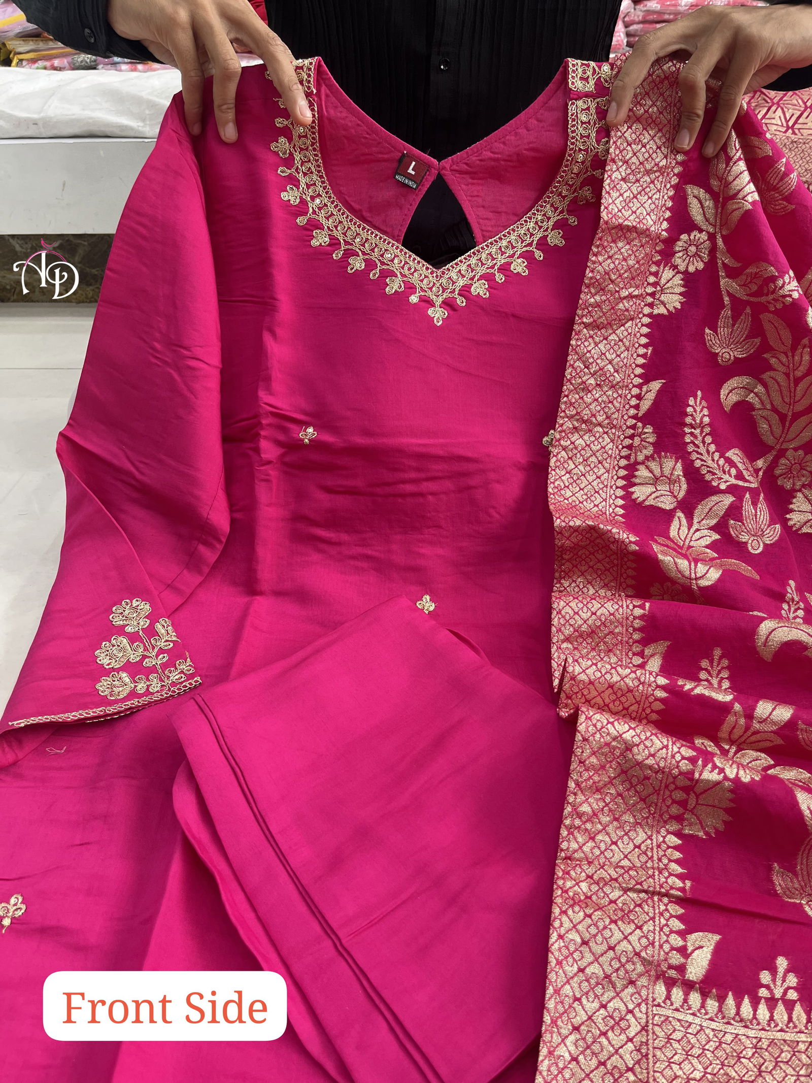 Akshar Designer Chanderi Silk Kurti With Bottom Dupatta Wholesale Price In Surat
